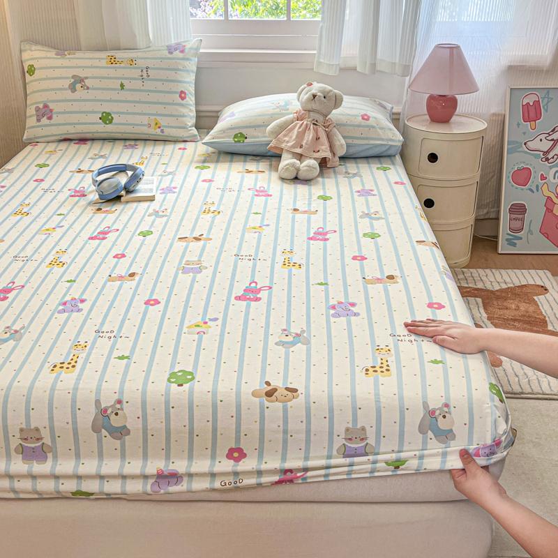 Soft Fitted Sheet Pure Cotton Bed Cover Single/Twin/Queen/King Size Bedsheet Non-slip Bed Linen sabanas (Pillowcase Need Order)