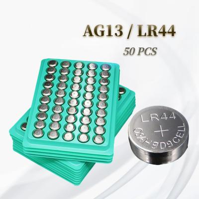 50pcs LR44 AG13 L1154 357 SR44 1.55V Zinco Manganês Botão Bateria Relógio Brinquedos e Produtos Eletrônicos