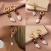 Fashionable Geometric Earrings With Colorful Stones And Imitation Pearls For Women