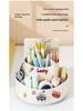 Rotating Pen Holder & Desktop Clock Organizer for Students and Offices