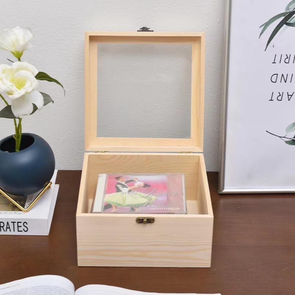 Retro Jewelry Box Rectangular Desktop Organizer Gift Box Wooden Storage Box  Family