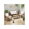 Garden Lounge Set with Cozy Cushions, Double Sofa, 2 Armchairs and Table, Beige
