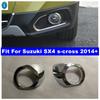Front Head Bumper Fog Lamps Lights Decoration Frame Cover Trim Fit For Suzuki SX4 S-cross 2014 - 2016 Car Exterior Accessories