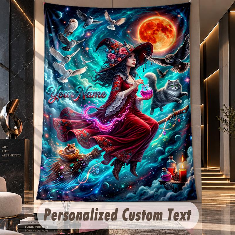 Witchcraft (135) Theme Custom Tapestry Personalized Custom Name Text Wall Hanging Tapestry Home Decor Background Cloth