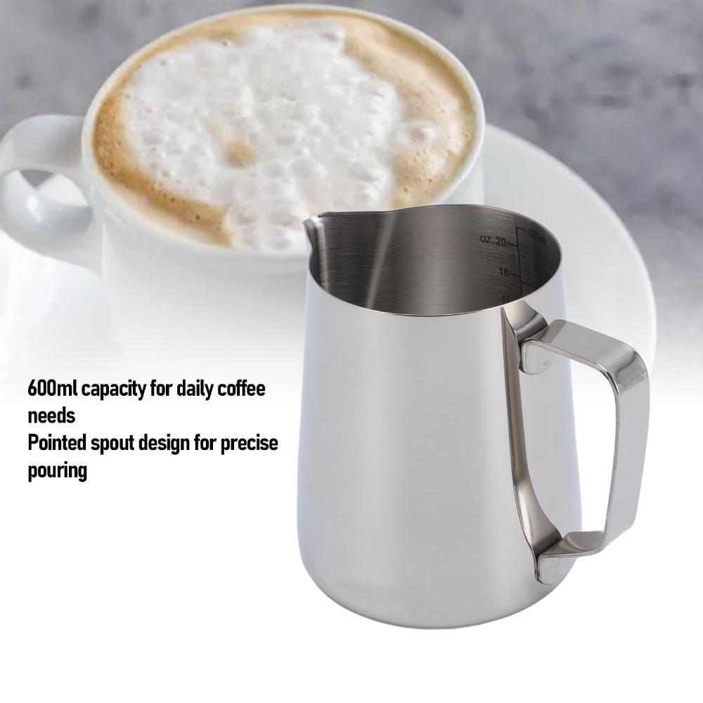 Clear Scale Markings Milk Frothing Pitcher 600ml Capacity Latte Art Pitcher  For Latte Art