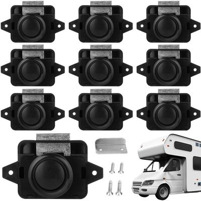 10Pcs RV Push Button Locks Furniture Button Catch for Closet Cupboard Cabinet Doors Furniture Push Button Latch For Motorhome RV
