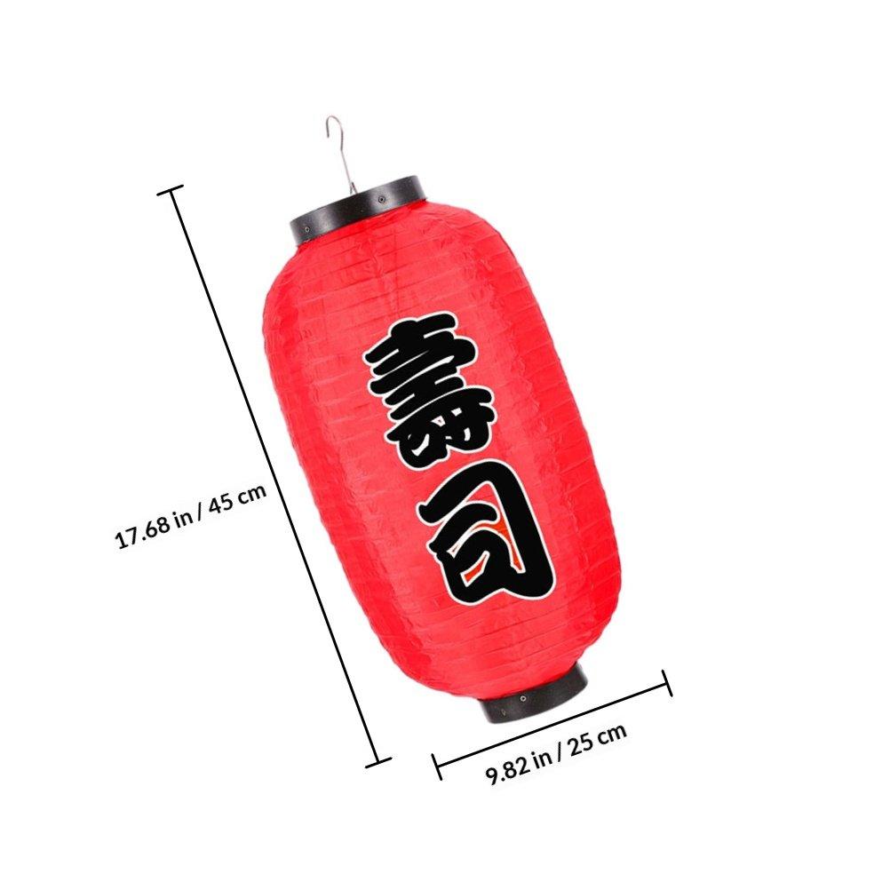 2Pcs Red Waterproof Sushi Lanterns Outdoor Decorative Lanterns Japanese Style Traditional Sushi Shop Decoration
