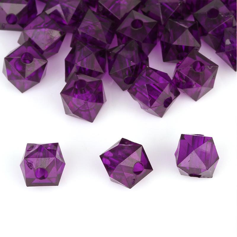 8-12mm Transparent Acrylic Square Loose Beads for DIY Beading Crafts