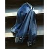 Solid Color Denim Coat Spring Autumn Casual Stand Collar Zipper Fashion Pockets Tassel Spliced Jackets