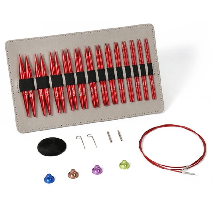 13Pairs of Aluminum Circular Knitting Needle Interchangeable Circular Knitting Needle Set for Knitting Sweater Sock