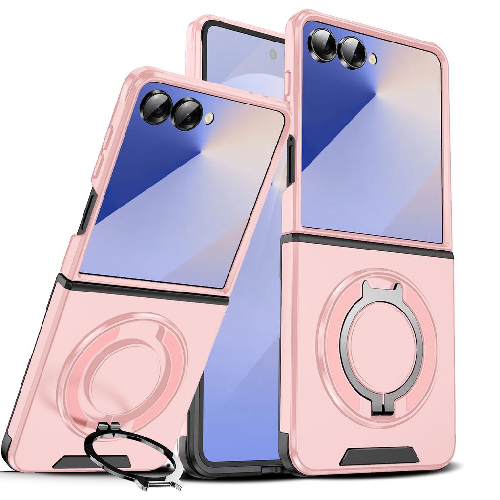 Luxury Armor Phone Case For Samsung Galaxy Z Flip7 Flip6 Fold6 Magnetic Bracket Holder Lens Protection Shockproof Cover