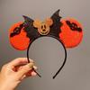 Quirky Pumpkin Bow Mesh Headband for Kids - Halloween Skull Witch Hair Accessory