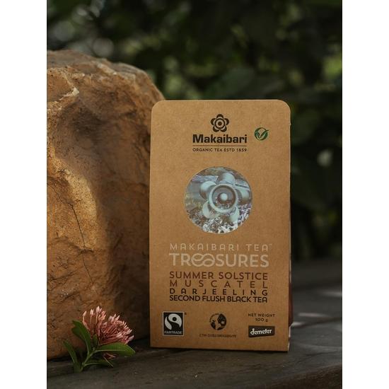 Makaibari Tea Treasures Summer Solstice Muscatel | Organic Darjeeling Second Flush Whole Leaf Black Tea | 100 Grams|Loose Leaves