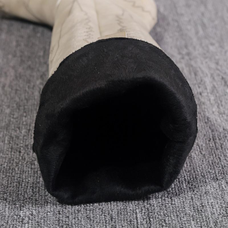 Winter Pointed Toe High Tube Block Heels Large Size Knight Boots 2024 Fashion Shoes for Women Sleeve Women Boots Botas De Mujer