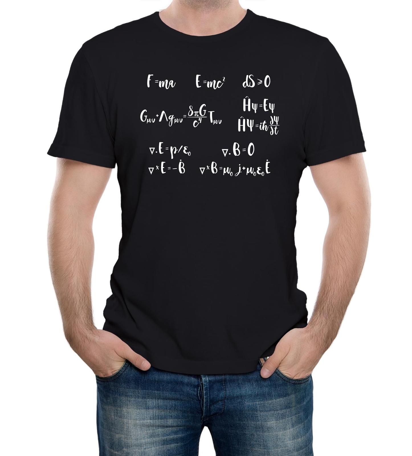 Greatest Science Equations Mens T-Shirt Mens Womens Tees Top Einstein Newton Physics Maths Quantum M