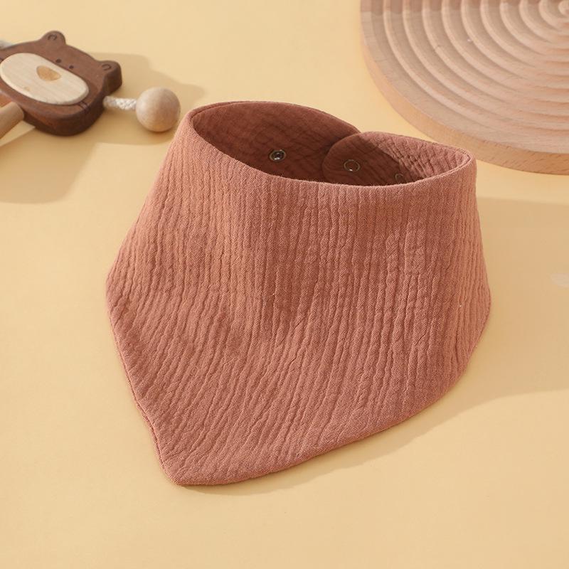 Einfarbiges Baumwollgaze-Baby-Lätzchen, Saugfähig & Schnelltrocknend, Druckknopfverschluss, Nicht klebrig, Klasse A.