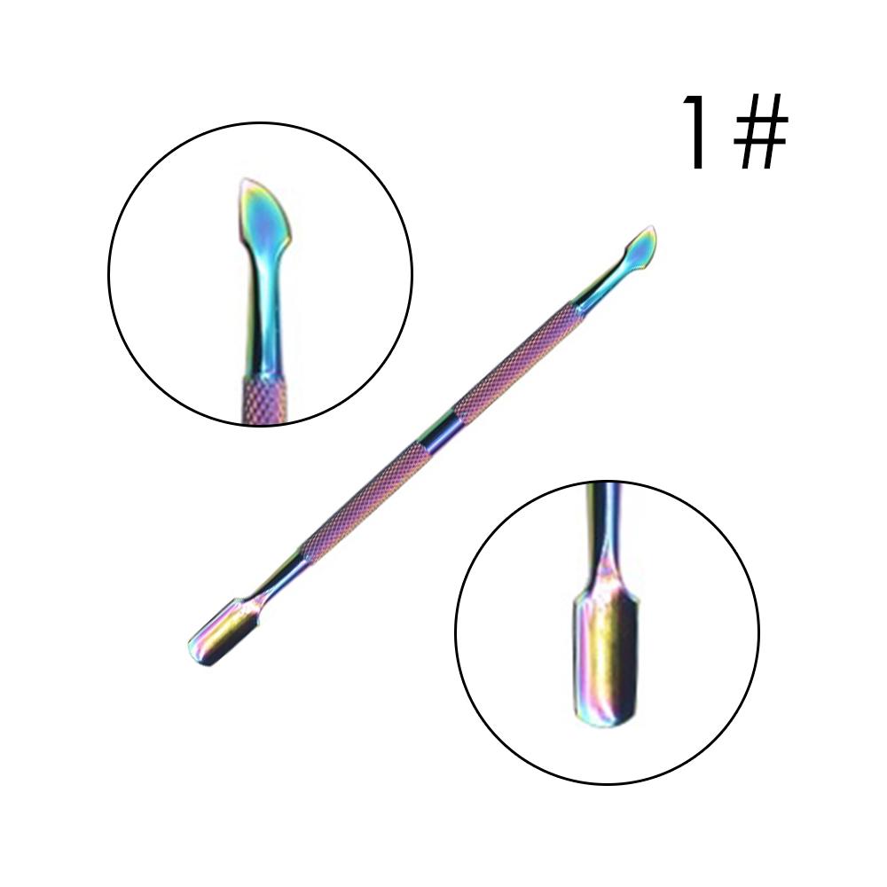 Spingicuticole in Acciaio Inossidabile Arcobaleno Pinzetta Lime per Unghie Rimozione Smalto Gel UV Cura Manicure Strumento Pulisci Solco