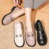 Fashion New Spring and Summer Mother's Shoes Comfortable Flat Shoes for The Elderly Fashionable Soft-soled Leather Women Shoes