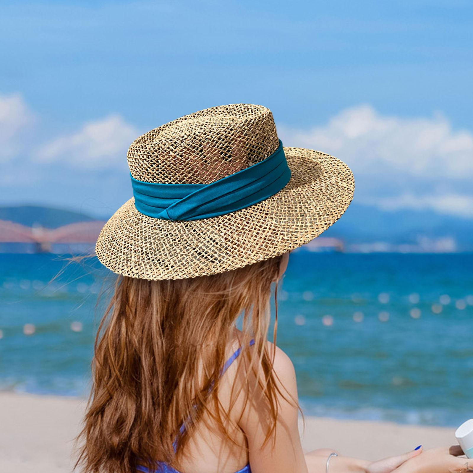 

Шикарная женская шляпа от солнца для прогулок на свежем воздухе синий