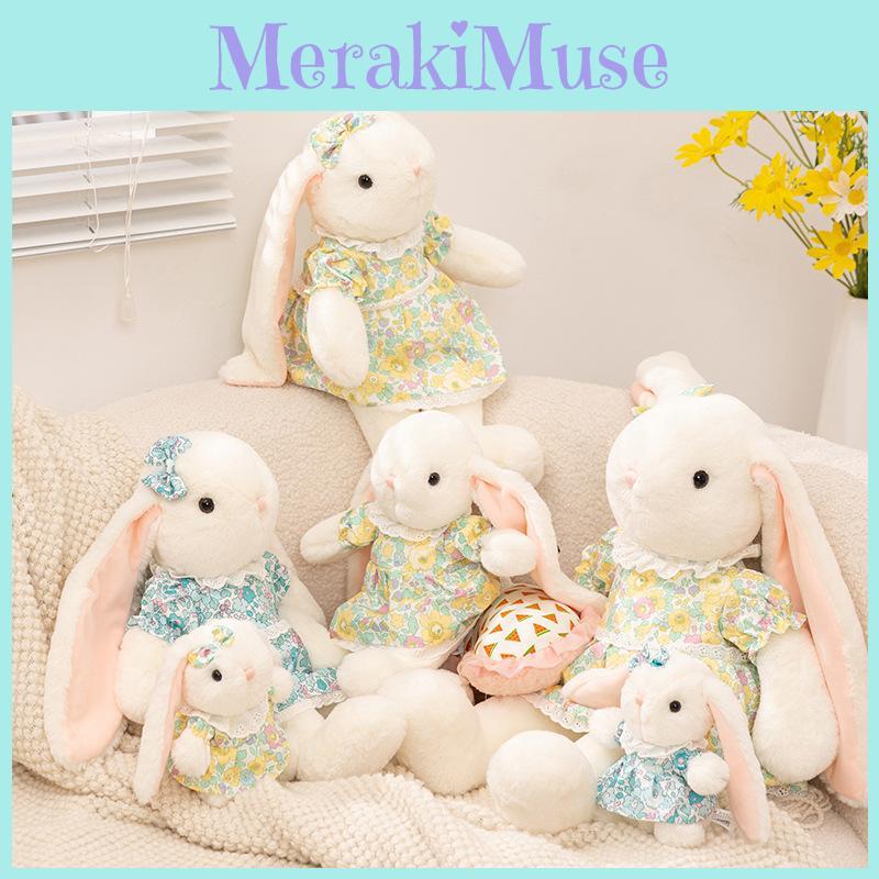 Wear Rabbit Dress Plush Toy Animal Stuffed Doll Bedroom Decoration Gift Kids