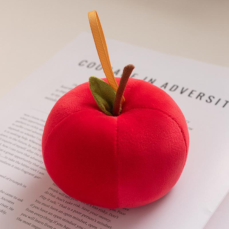 Dopamine Apple Plush Toy Pendant - Red, Green & Peace Apple for Creative Christmas Gift (Logo Customizable)