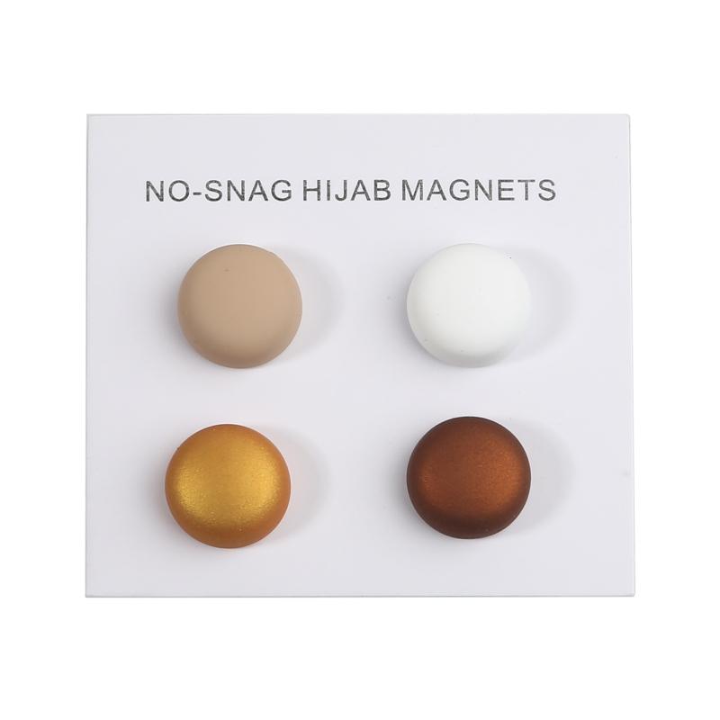 4x Safe Hijab Brooch Strong Metal Magnet Hijab Clip Luxury Accessory No Hole Pins Brooches For Muslim Scarf Party Decor