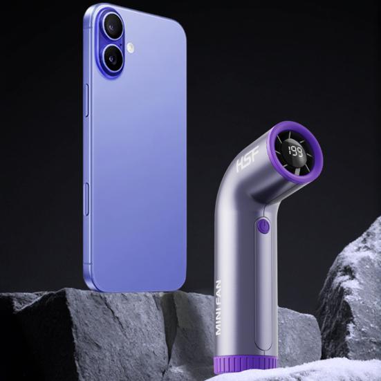 Portable Handheld Fan with Brushless Motor Digital Display Strong Airflow High Speed Rechargeable Personal Small Travel Fan