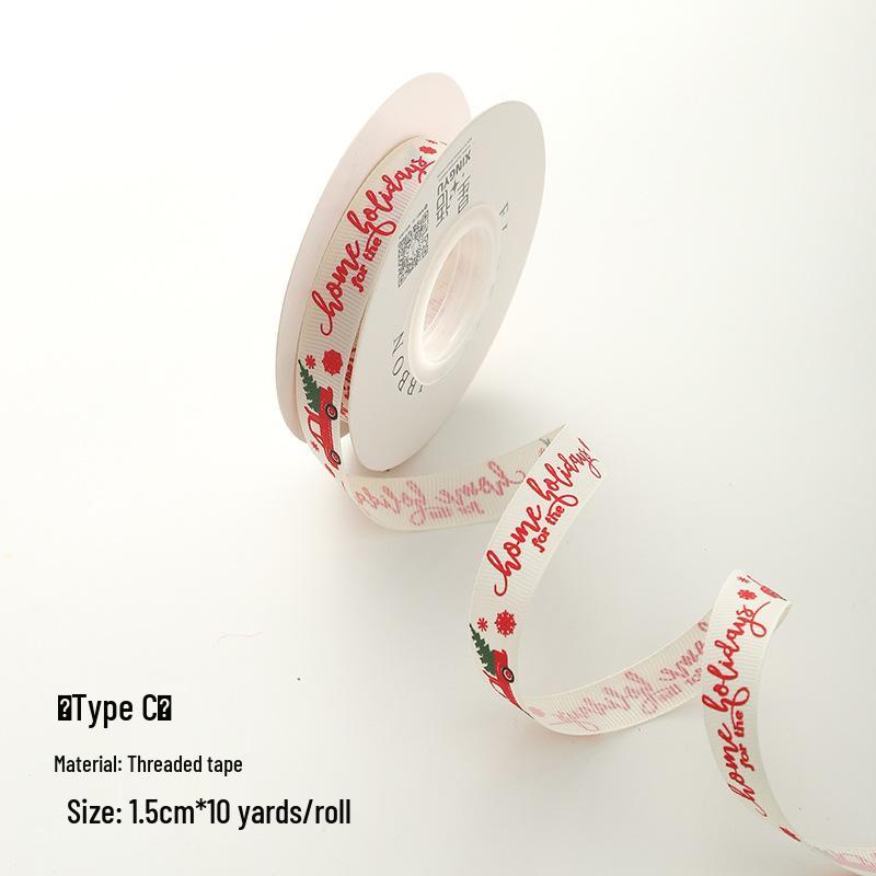 1.5cm Christmas Ribbon for Gift Boxes, Cake Decorations, Flowers, Bows, and DIY Projects