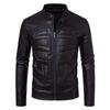 New European size spring and autumn stand-up collar casual men's leather jacket business leather jacket locomotive jacket