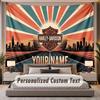 Custom Name Text Tapestry Harley-Davidson Personalized Polyester Wall Tapestry For Bedroom And Room