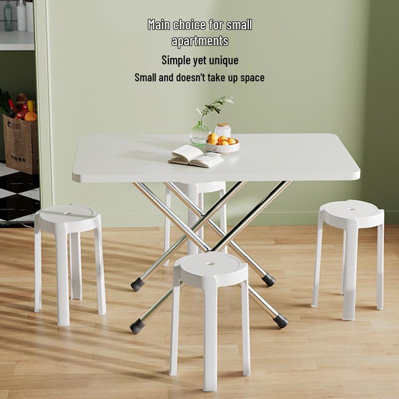 Compact Foldable Dining Table for Indoor/Outdoor Use - Portable, Rectangular, Ideal for Home or Rental Rooms