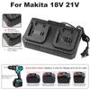 18V 21V 2A/3A Lithium-Batterieladegerät für Makita Bohrmaschine Poliermaschine Rasenmäher Autowaschmaschine Batterieadapter