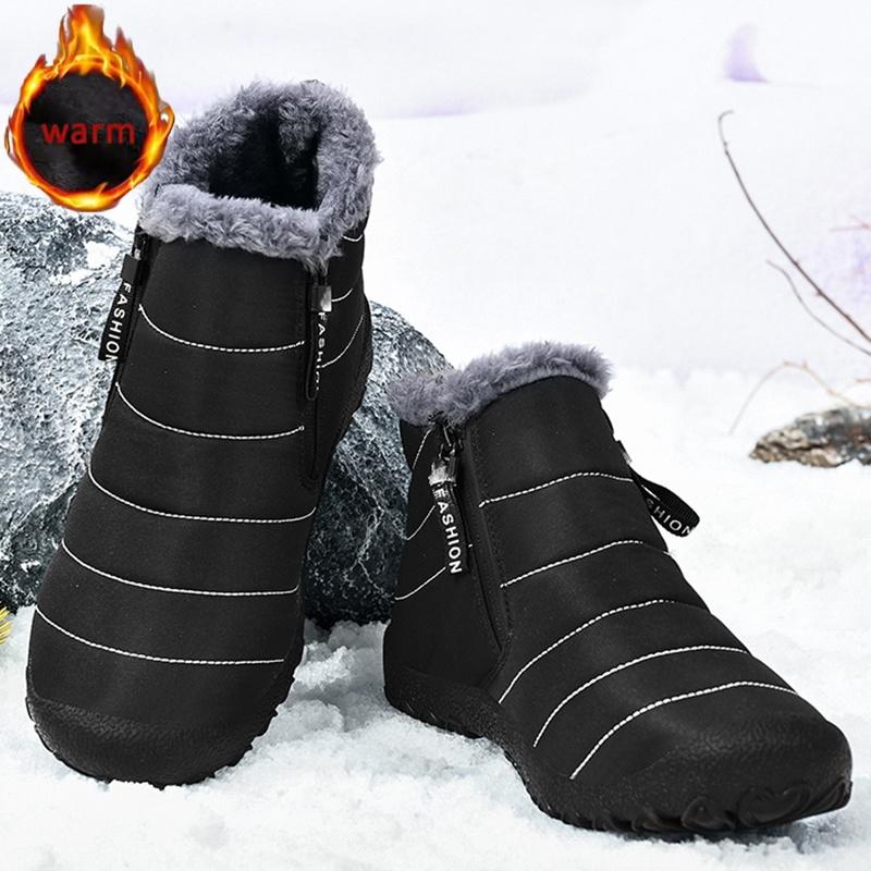 Winter Outdoor Schneestiefel Wanderschuhe Herren Skischuhe High-Top Baumwollschuhe Kältefest Outdoor Sneaker Wasserdicht Rutschfest