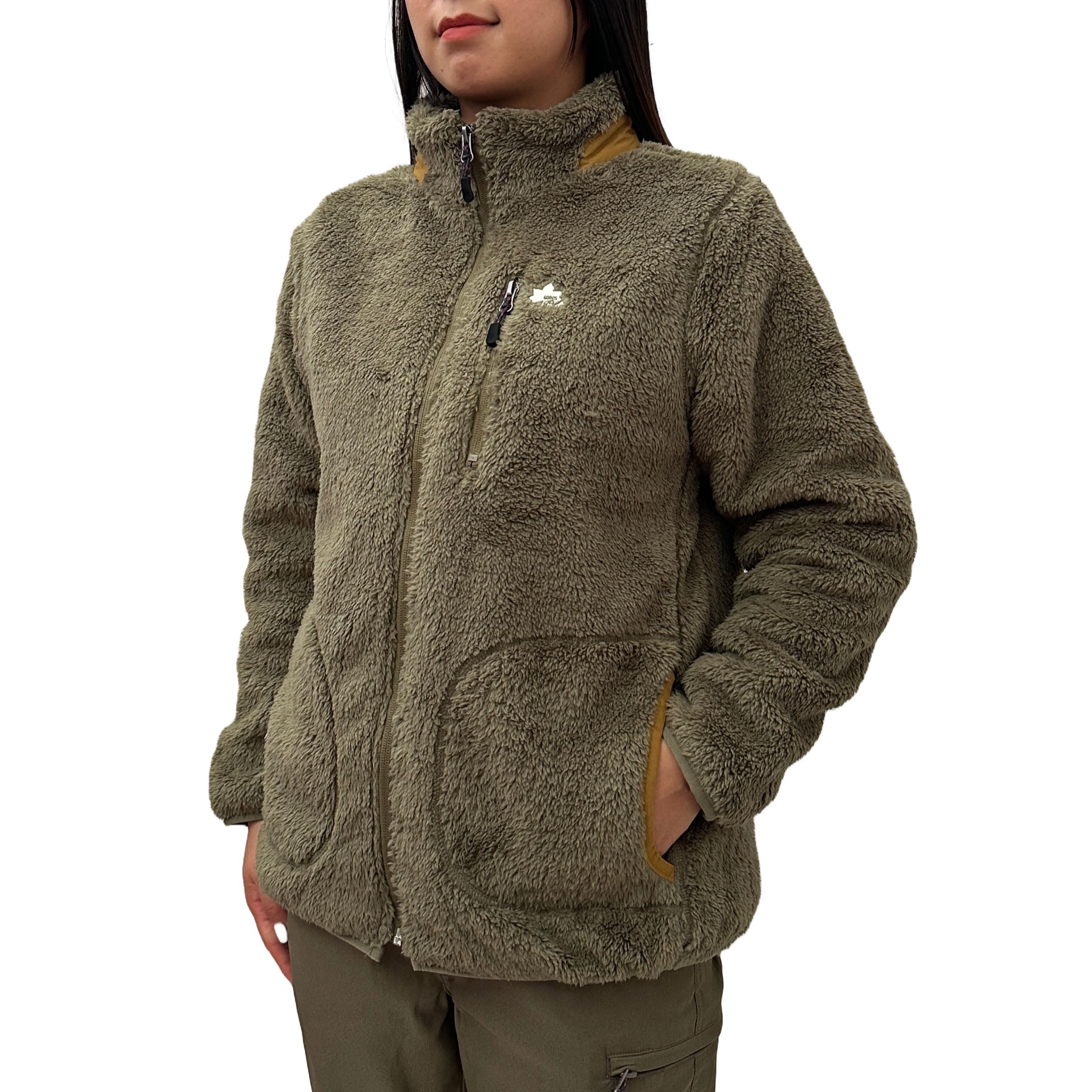 

Logo Spark Women s Lined Shaggy Boa Jacket, Size M, Khaki, Size 46