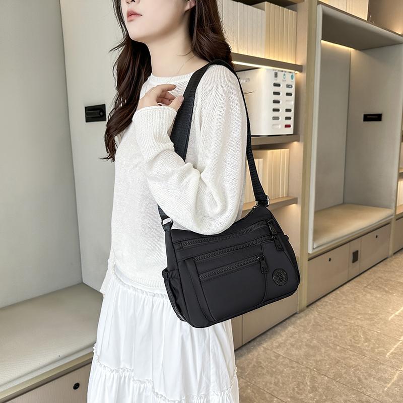 Waterproof Nylon Multi-layer Ladies Crossbody Bag Casual Shoulder Bag for Middle-aged and Elderly Women Large Capacity Bag