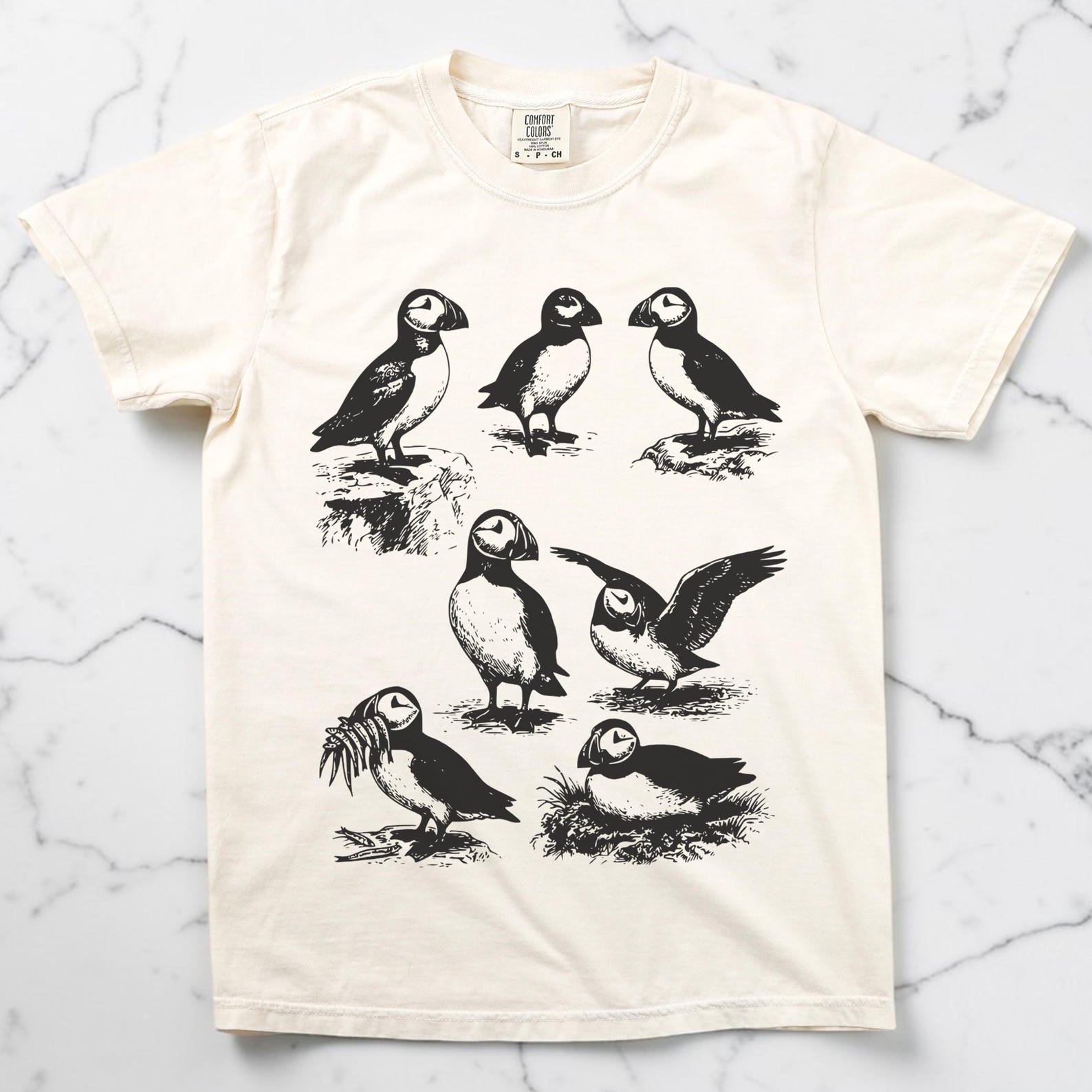 Puffin Shirt, Unisex Comfort Colors, Puffin Bird Graphic Tee, Bird Lover Gift, Birdwatching Shirt, Wildlife Tee, Nature Lover, Puffin Gift L