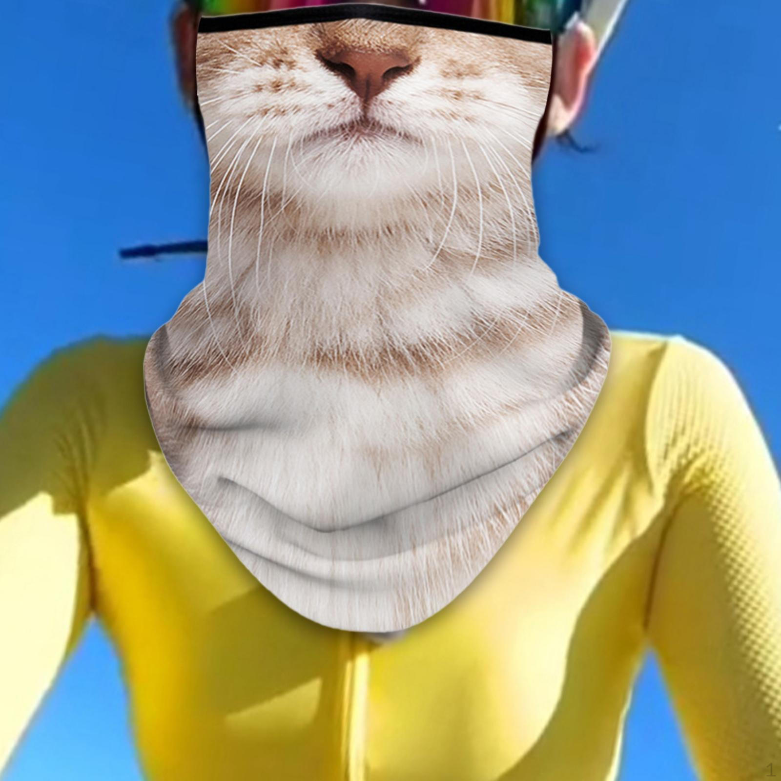 

Бандана шарф повязка на лицо с ушами дышащая 9.4x13.4 дюймов узор котенка для взрослых и Style D