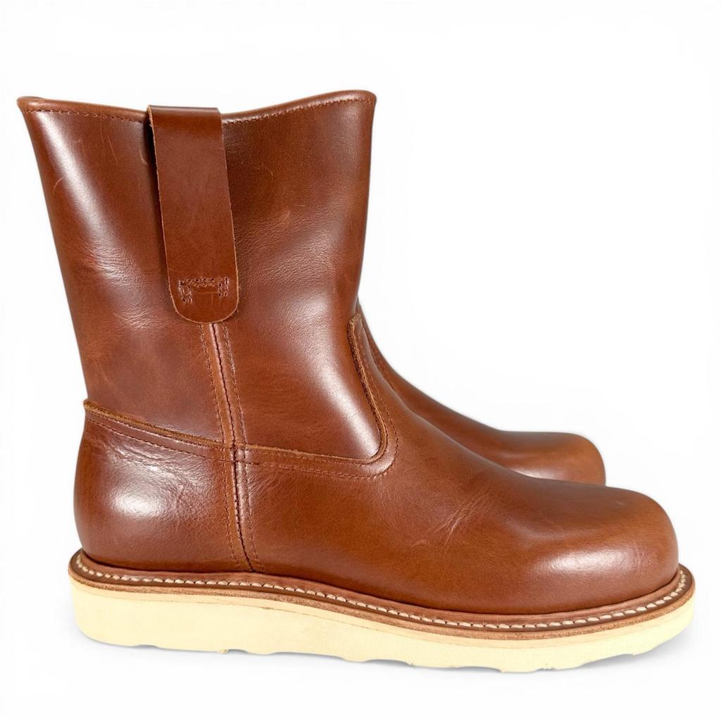Excellent SLOW WEAR LION Boots OB-8160G Pecos Work Boots Brown Leather Mens 6 Used