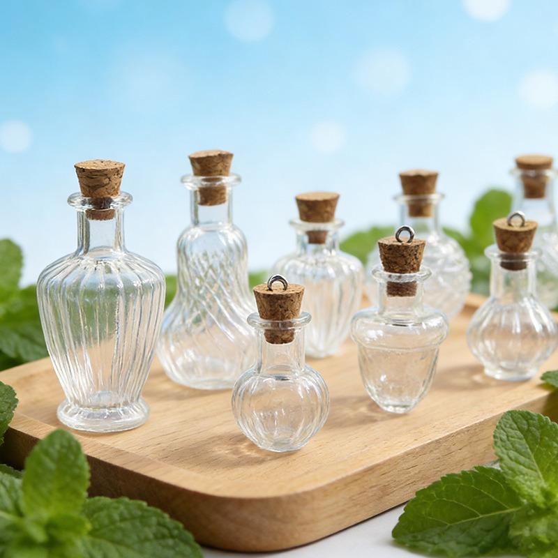 Vaso de Vidro Miniatura Decoração de Casa de Bonecas Garrafa de Aromaterapia DIY Artesanato em Vidro Vaso de Flores Ornamento de Mesa para Casa e Exibição