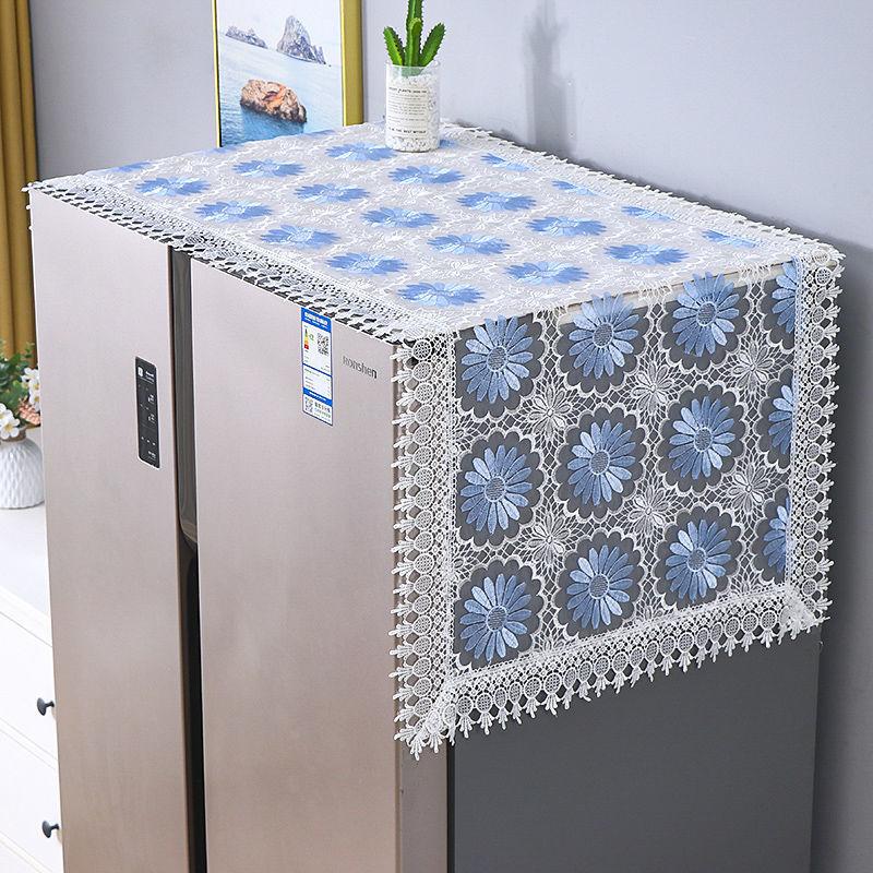 Rural Lace Embroidered Refrigerator Towel Single and Double Door Refrigerator Dust Cover Washing Machines Often Use Covers