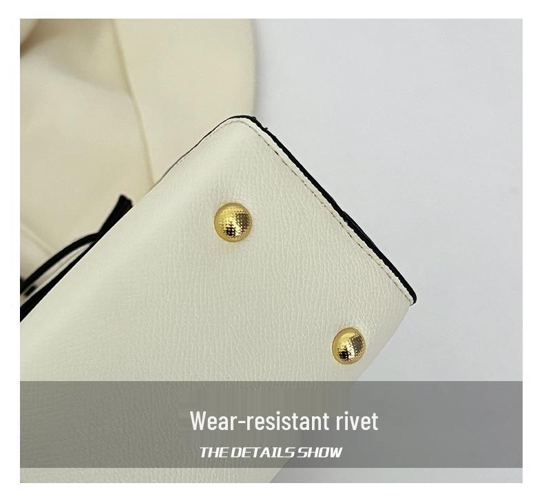 Color Block Kelly Bag: Trendy Two-Tone, Large Capacity, Versatile Shoulder & Crossbody Bag for Work Commute.