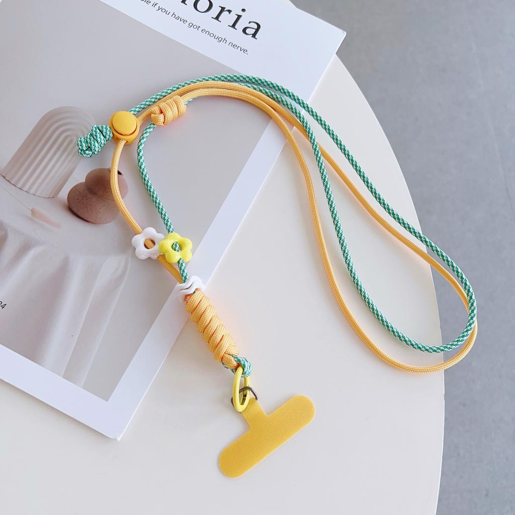 Multi-Functional Mobile Phone Universal Lanyard, Bilateral Adjustable Crossbody Long Rope, Neck Lanyard, Dopamine Pendant