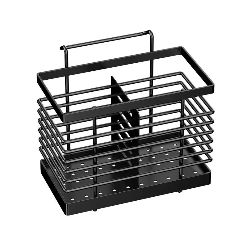 

Wall Mounted Utensil Holder Drying Rack For Forks Spoons Chopsticks Organizer Hanging Storage Box Kitchen Chopstick Cage чёрный