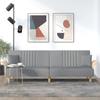 Sleeper Sofa with Armrests Light Grey Fabric