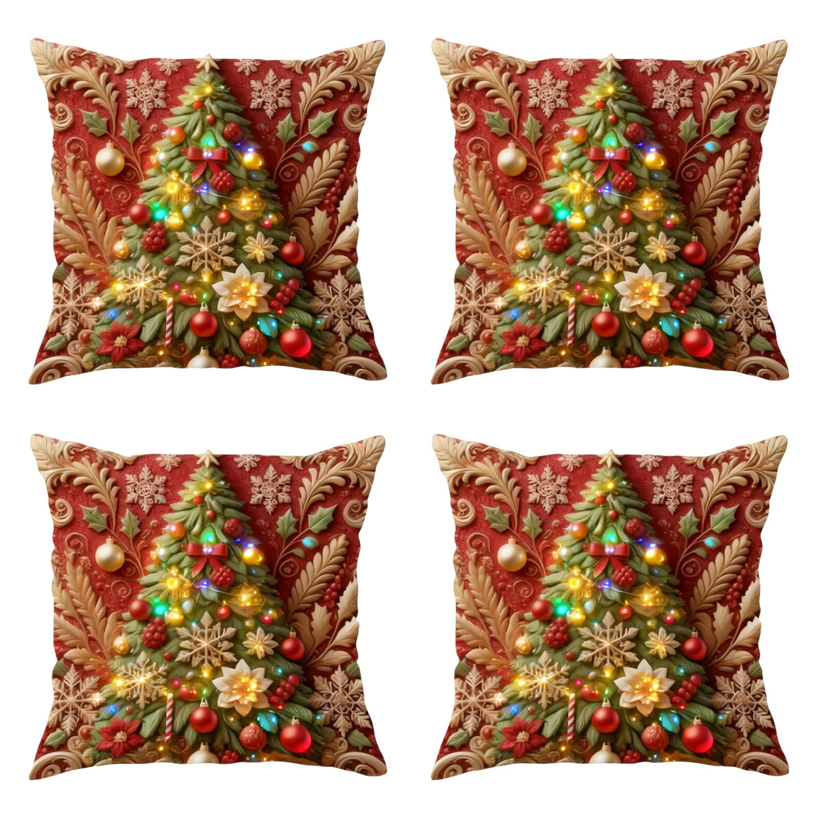 Рождественская наволочка для декоративной подушки Рождественская наволочка для домашнего декора Набор из 4 штук One Size 1270₽