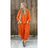 Spring New Women's Two-piece Shirt Set Plus-size Shirt Set High-waisted Loose Trousers