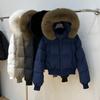 Womens Short Puffer Coat With Detachable Fox Fur Collar Slim Fit 90% White Duck Down Thick Winter Warm Jacket