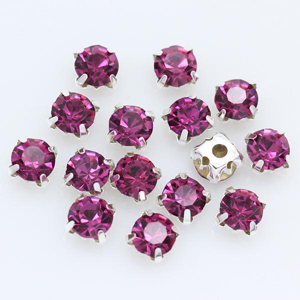 3-10mm Silver Base Hand-Sewn Glass Rhinestones for Clothing, Handbags, Belts, and Accessories