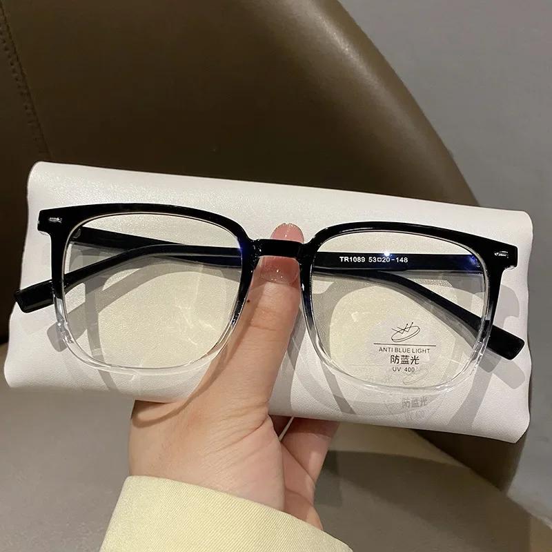 

Radiation Near Sight Eyeglasses Fashion Large Square Frame Black Frame Myopia Glasses Ultra Light Unisex Glasses Anti-blue Light 0