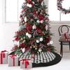 47 Inch Round Plaid Soft Floor Mat Carpet Christmas Tree Skirt Apron Decoration